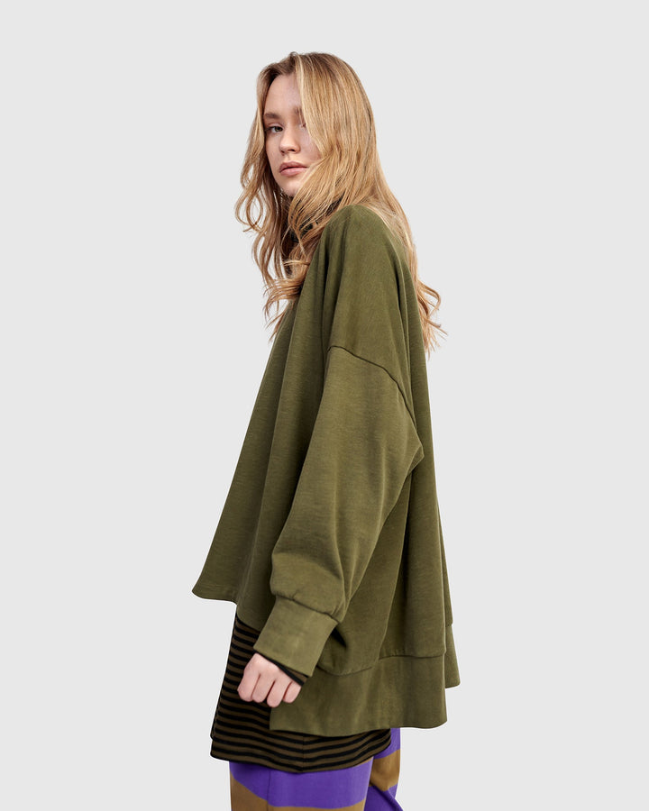 Urban Kasbah Crewneck Top, Olive