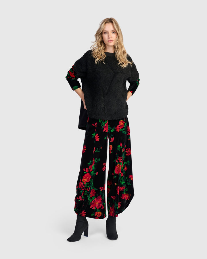 Chie Velvet Punto Pants, Roses
