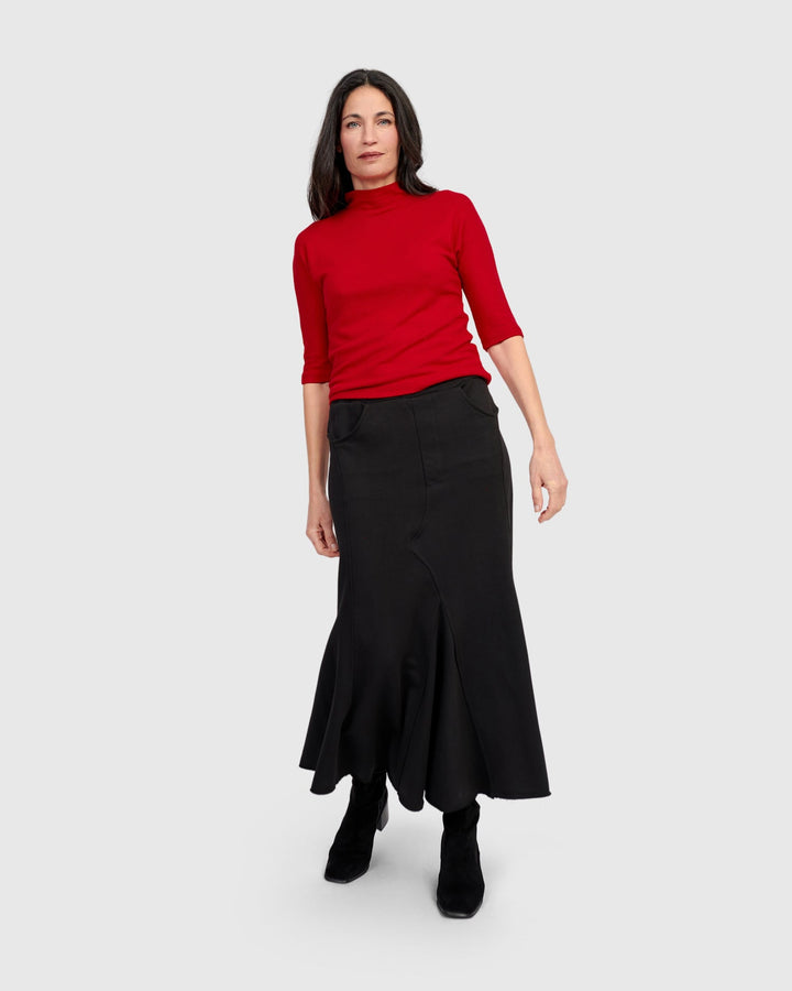 Soft Knit Mockneck Tee, Red