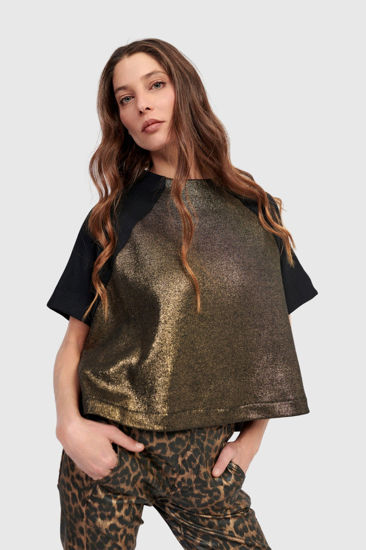 Velma Raglan Top, Gold