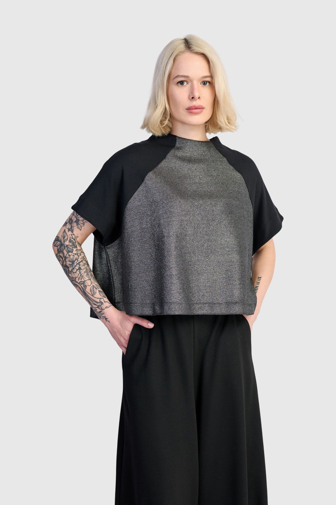 Velma Raglan Top, Silver