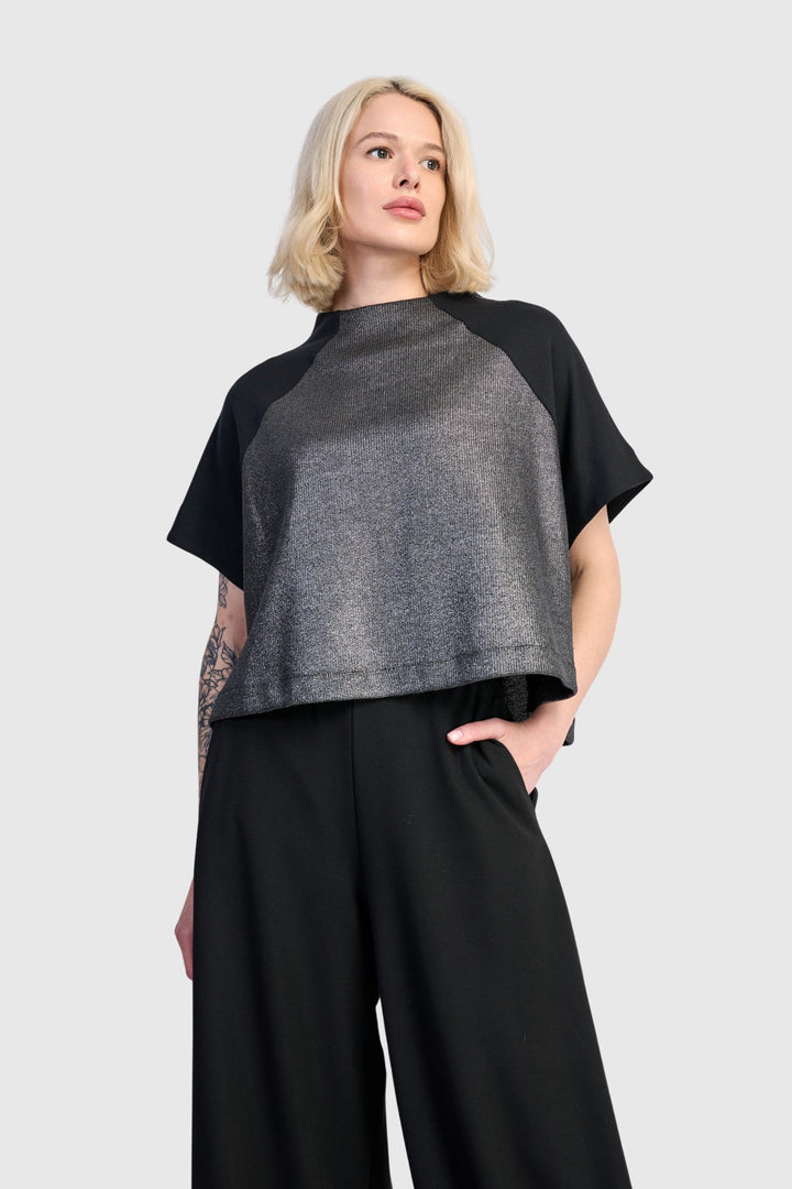 Velma Raglan Top, Silver