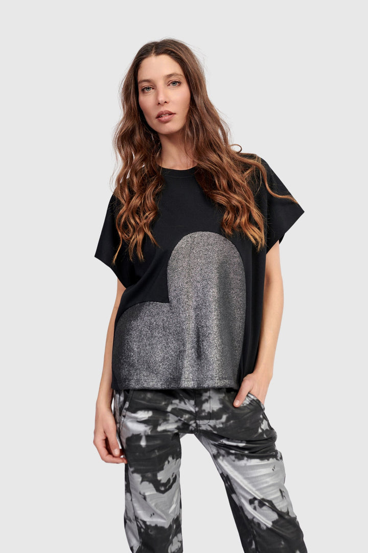 Lola Heart Tee, Silver