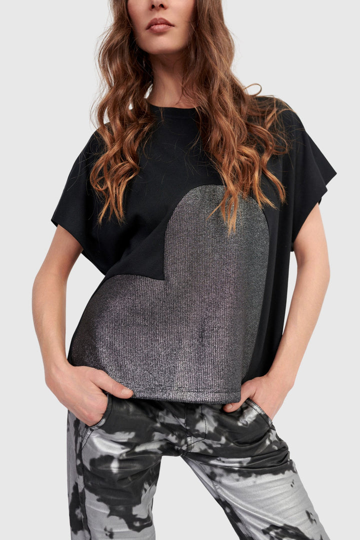 Lola Heart Tee, Silver