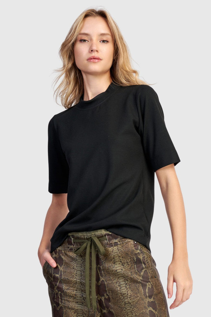 Essential Heavyweight Mockneck Tee, Black