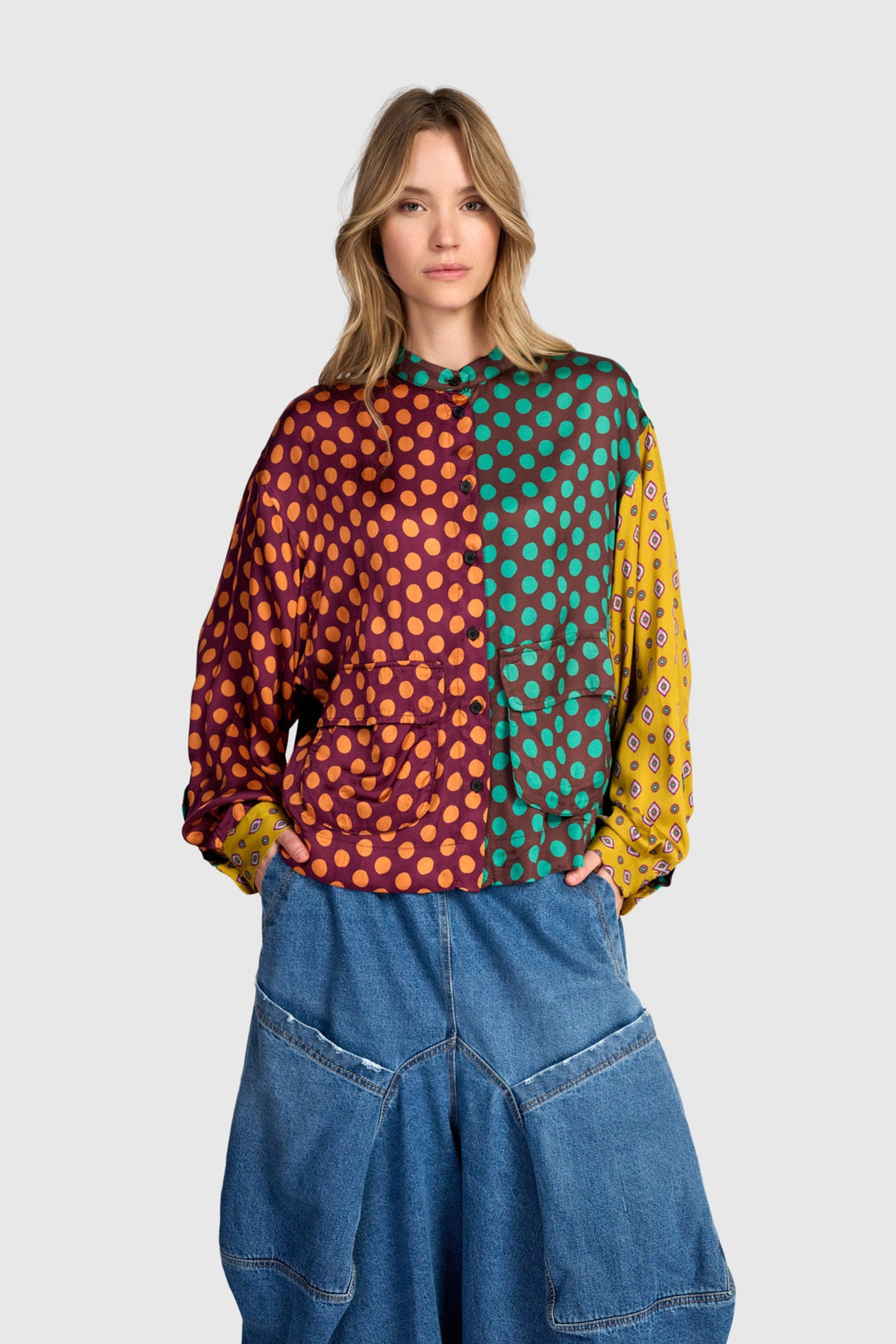 Color Block Dot Top Fusion