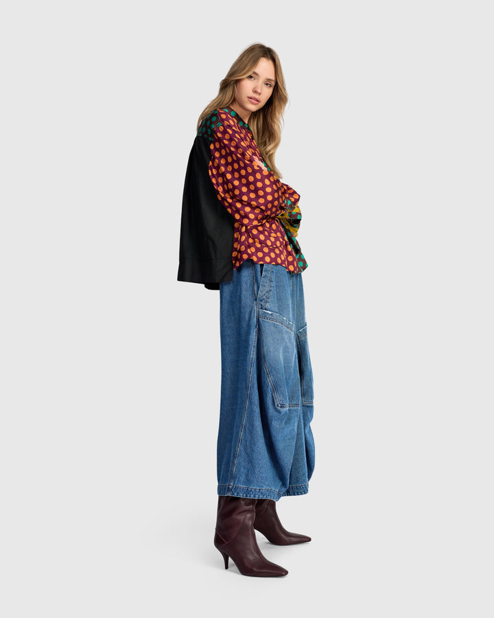 Color Block Dot Top Fusion
