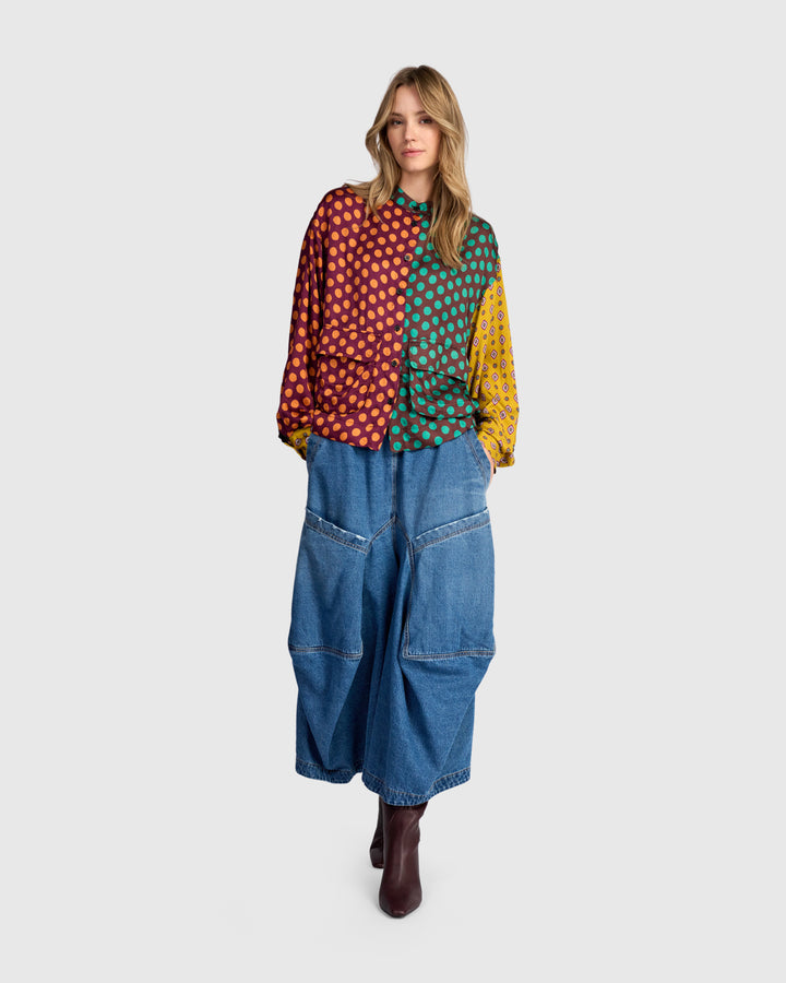 Color Block Dot Top Fusion