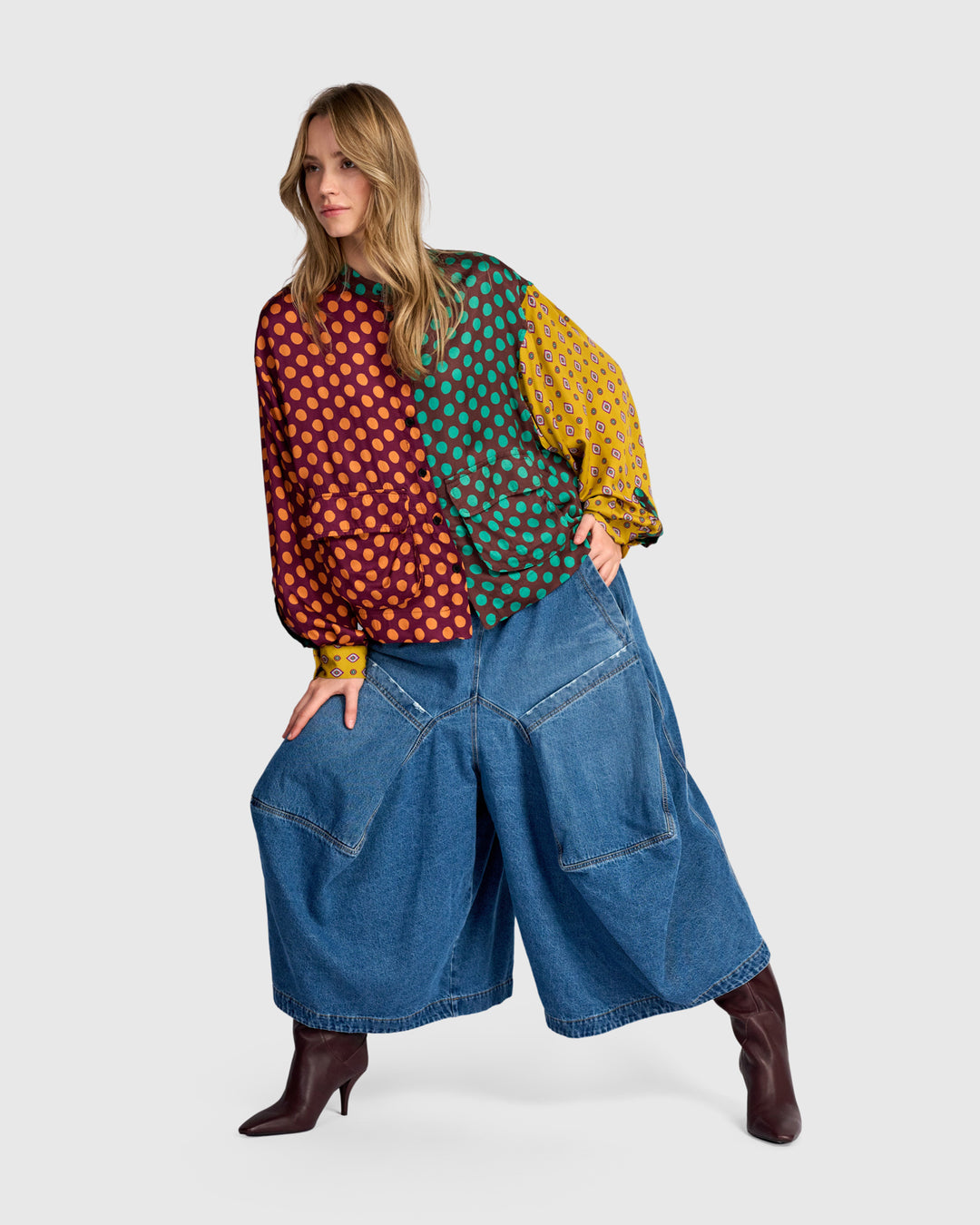 Color Block Dot Top Fusion