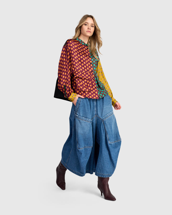 Color Block Dot Top Fusion