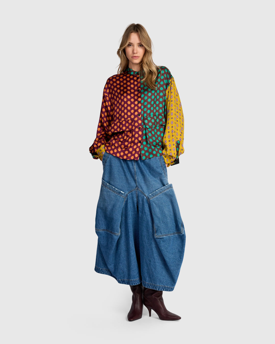 Color Block Dot Top Fusion