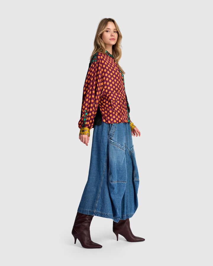 Color Block Dot Top Fusion