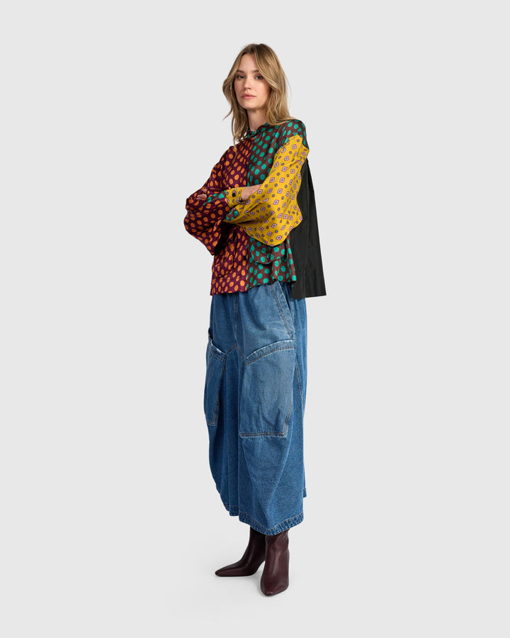 Color Block Dot Top Fusion