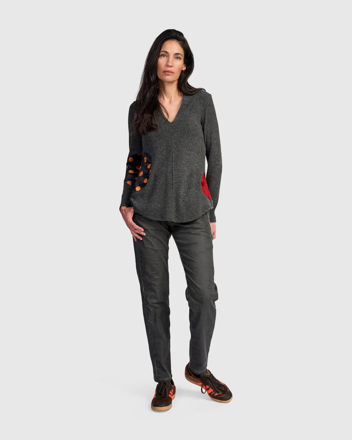 Patch Dot V Neck Mix