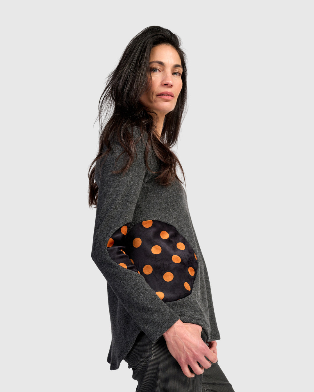 Patch Dot V Neck Mix