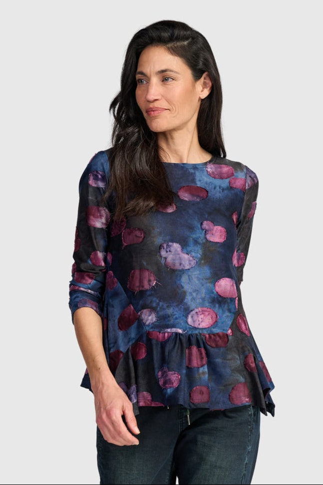Ruffle Bottom Top Midnight