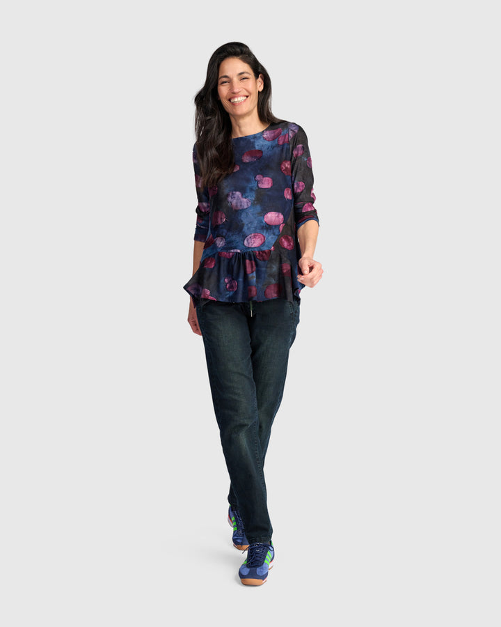 Ruffle Bottom Top Midnight