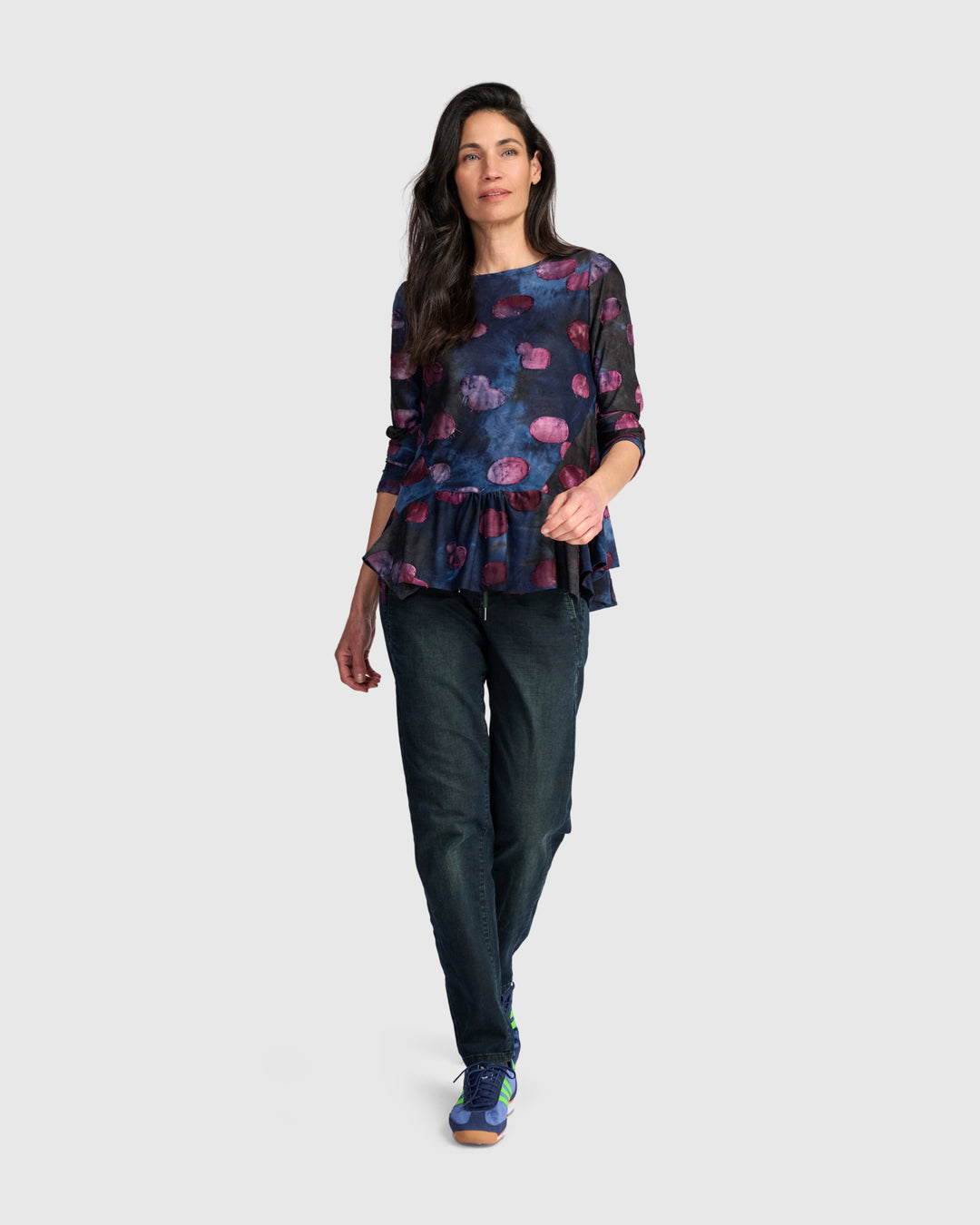 Ruffle Bottom Top Midnight
