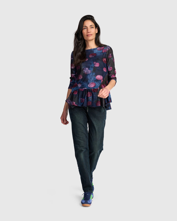 Ruffle Bottom Top Midnight