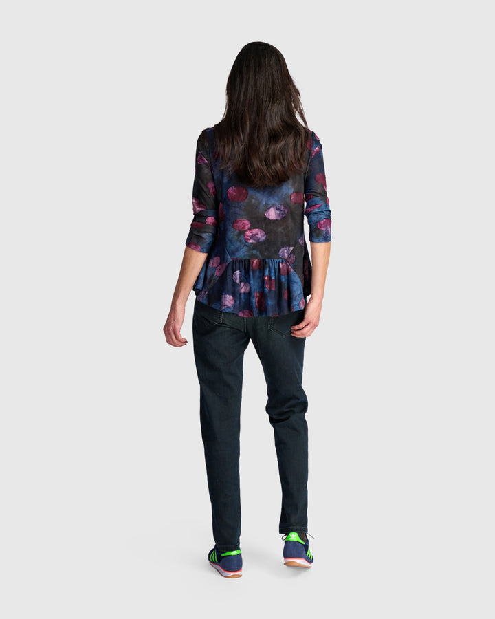 Ruffle Bottom Top Midnight
