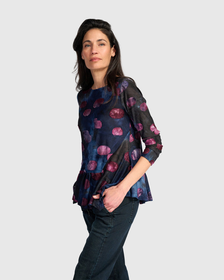 Ruffle Bottom Top Midnight