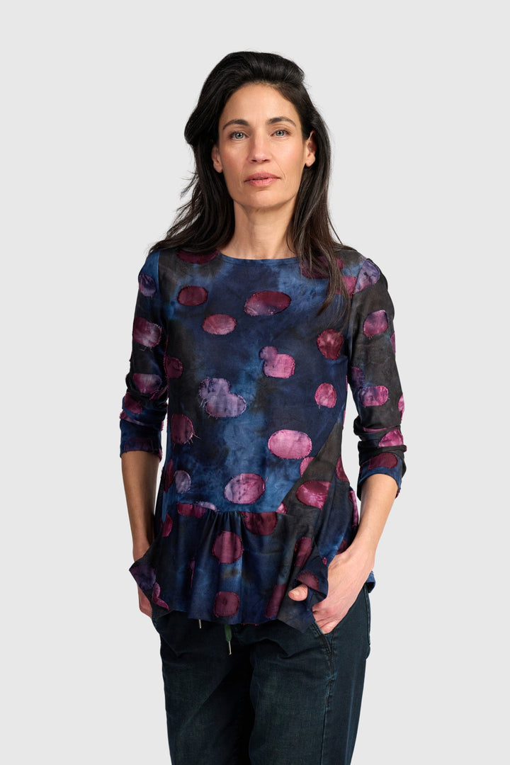 Ruffle Bottom Top Midnight