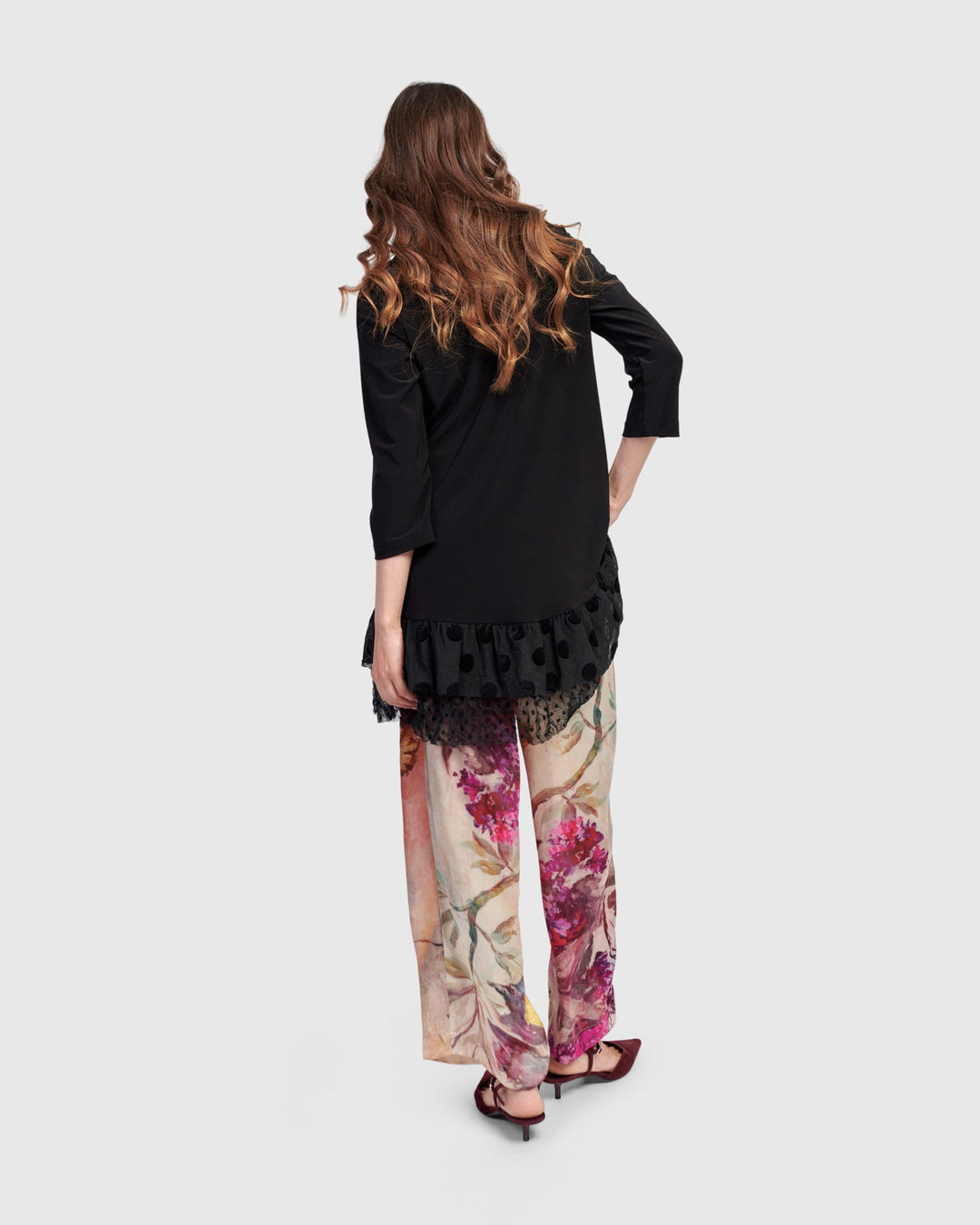 Crystal V-Neck Tunic Top Black
