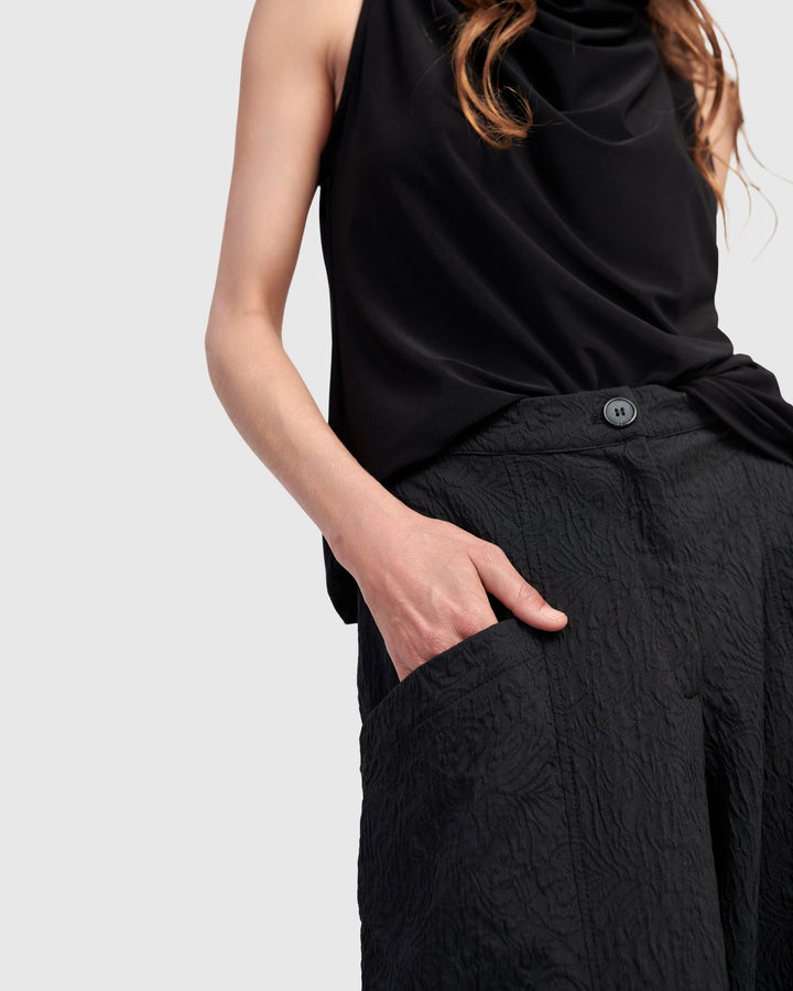 Jade Jacquard Punto Pants, Black