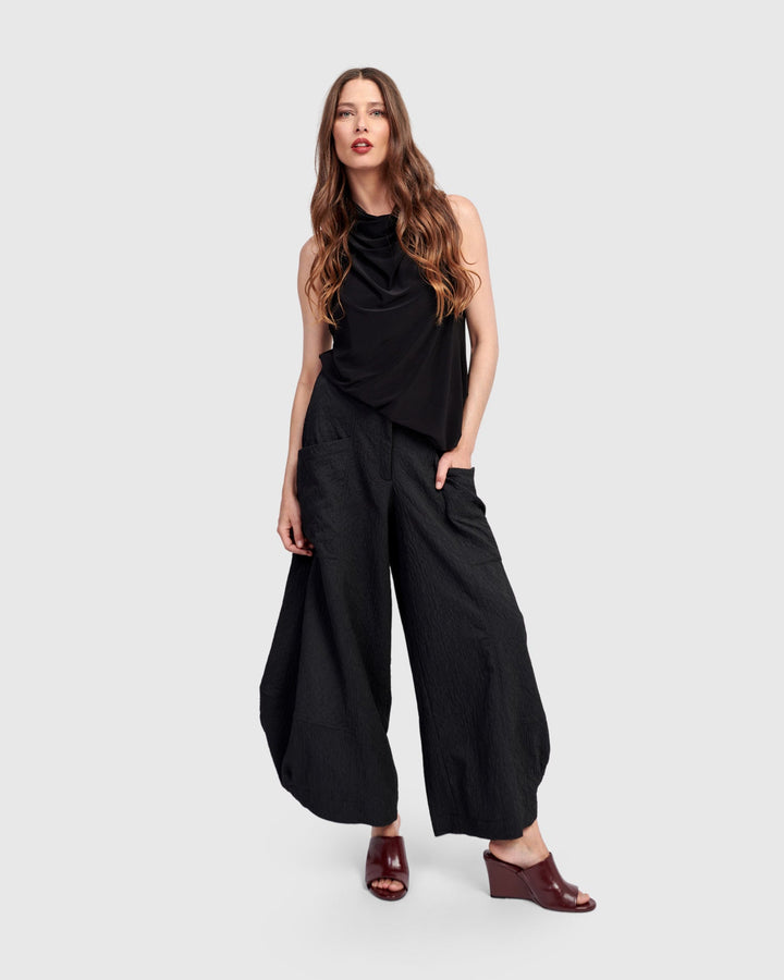 Jade Jacquard Punto Pants, Black