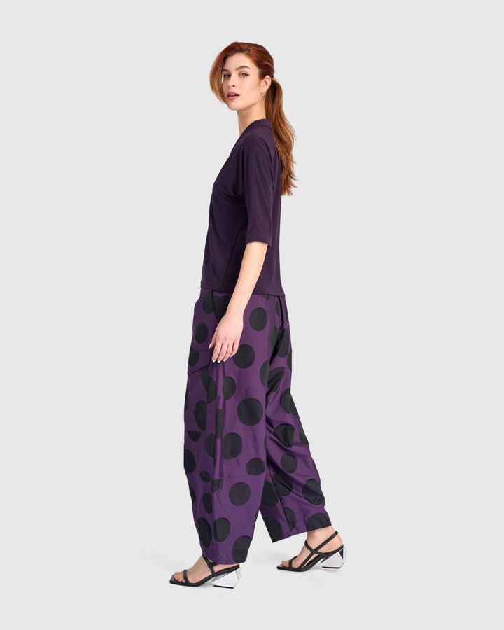 Matte Jersey V Neck Top Purple