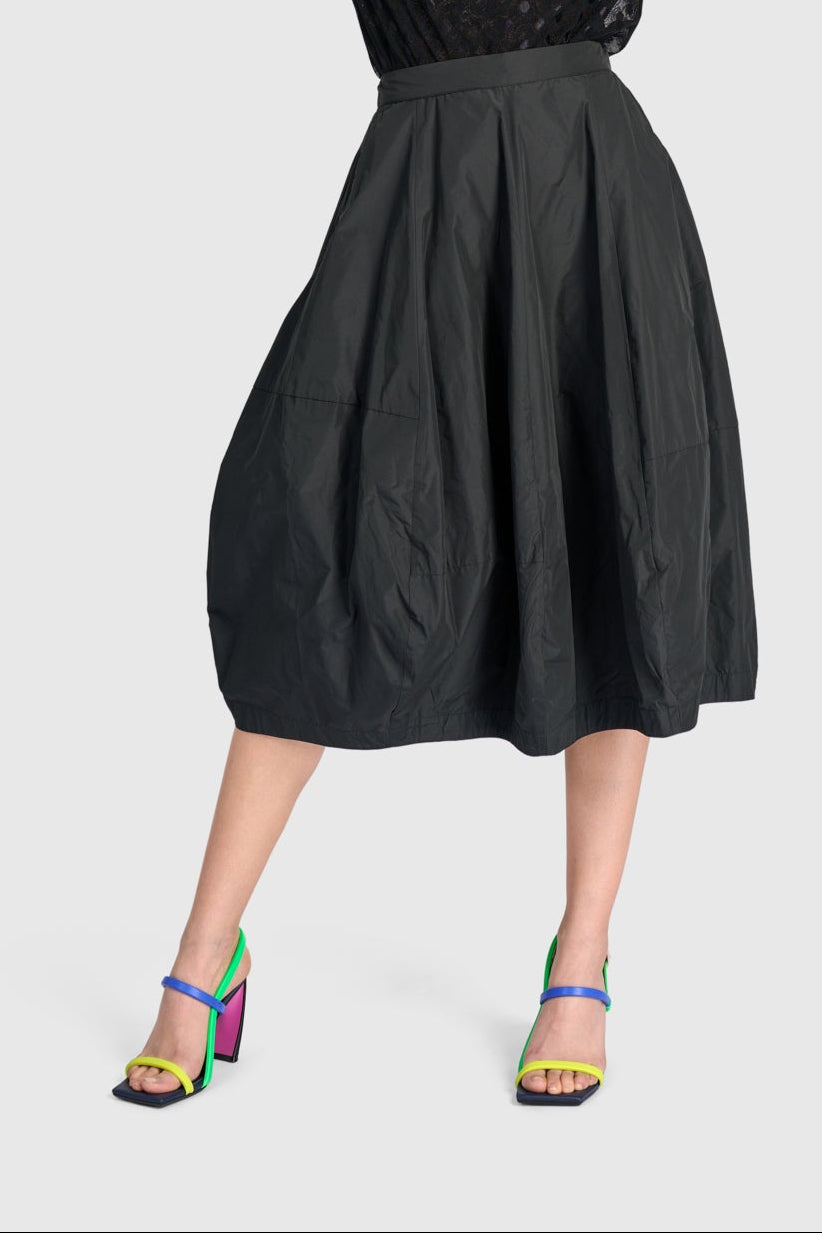 Taffeta Balloon Hem Skirt Black