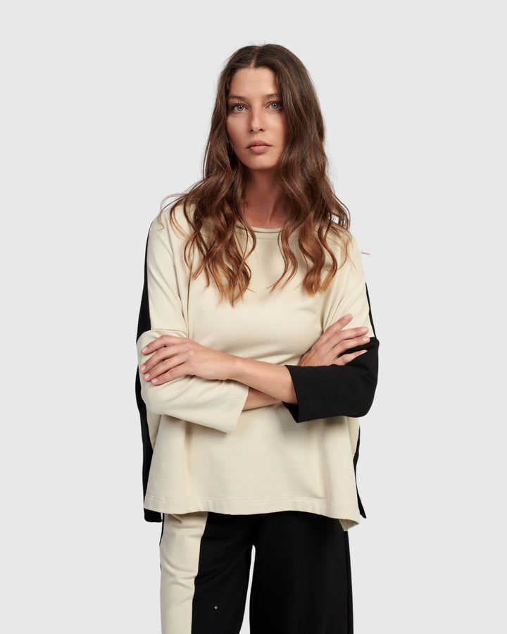 Colorblock Top Cream