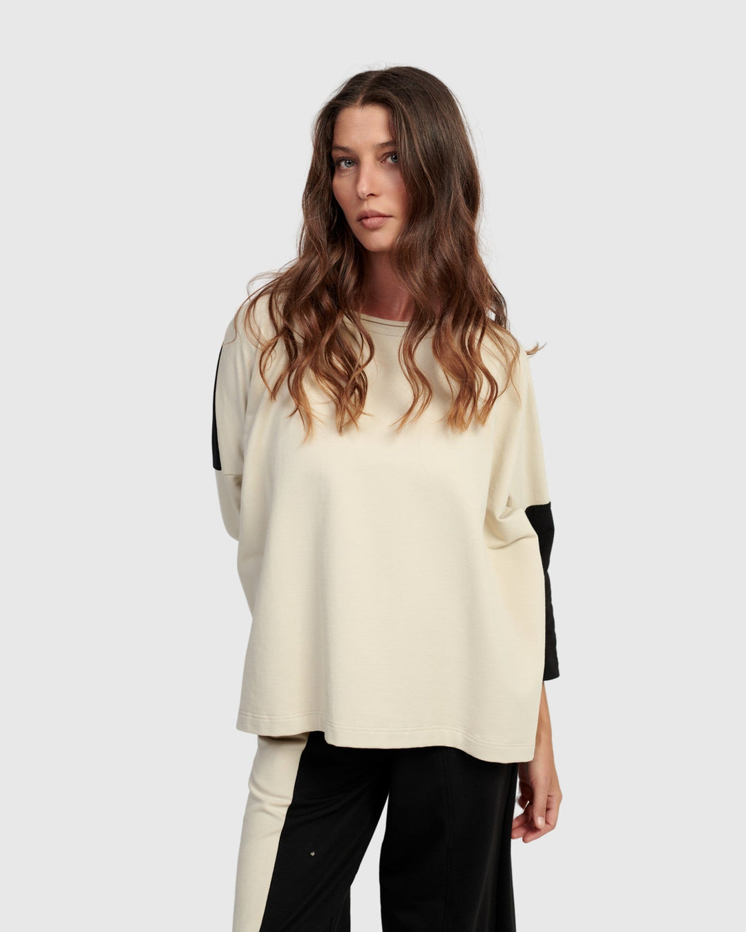 Colorblock Top Cream