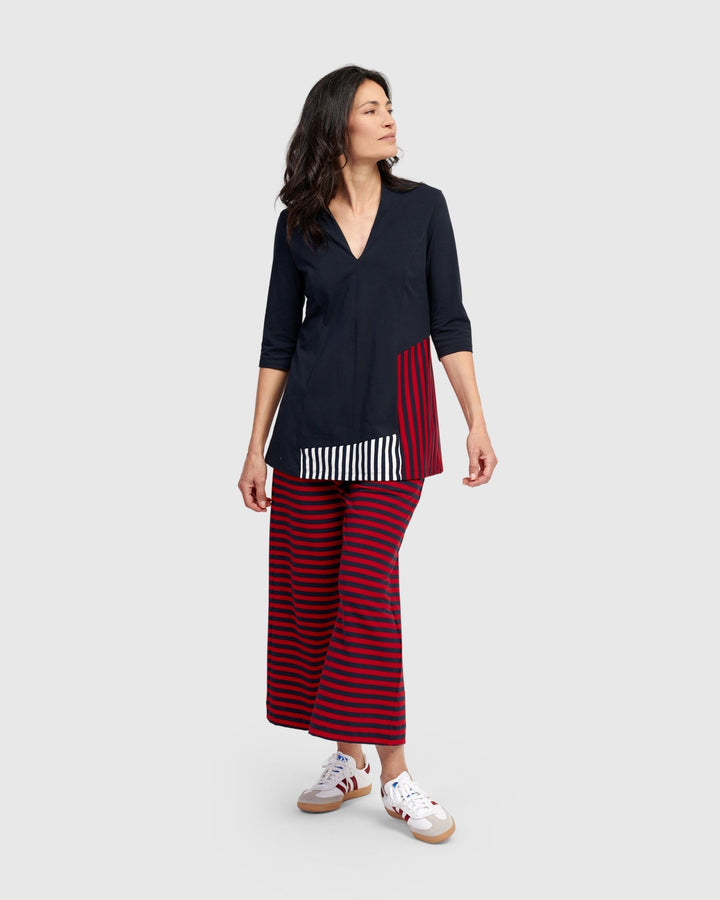 Rowan V Neck Top Stripe