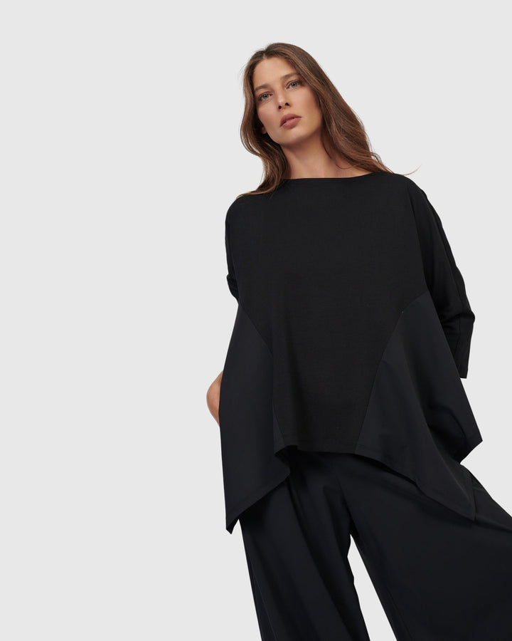 Tekbika Alexia Handkerchief Top, Black