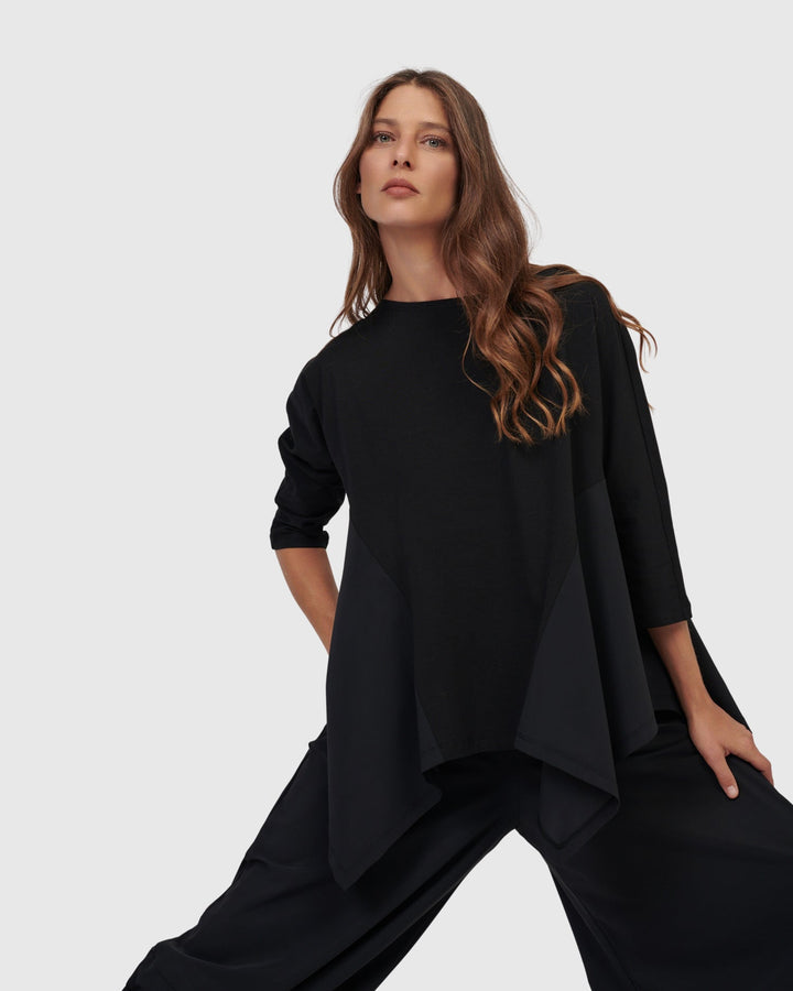 Tekbika Alexia Handkerchief Top, Black