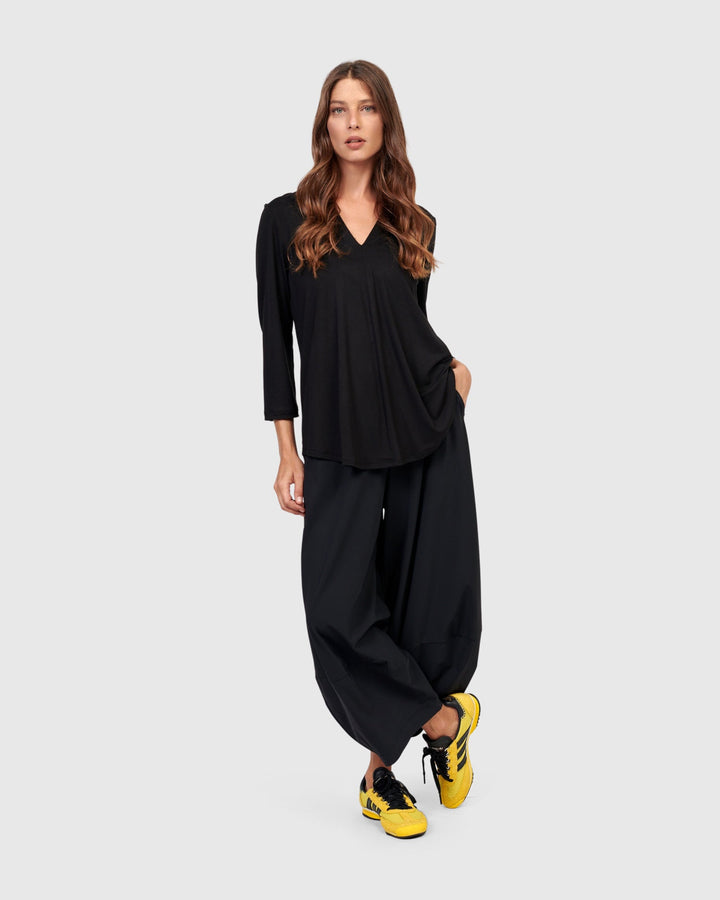 Tekbika V-neck Tunic Top, Black
