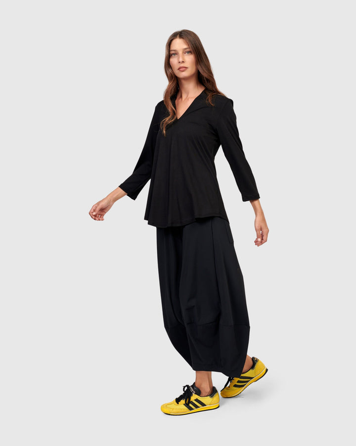 Tekbika V-neck Tunic Top, Black