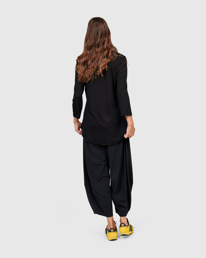 Tekbika V-neck Tunic Top, Black