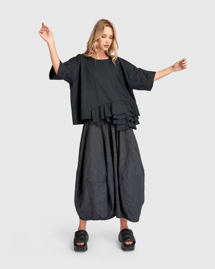 Urban Ruffled Match Top Black
