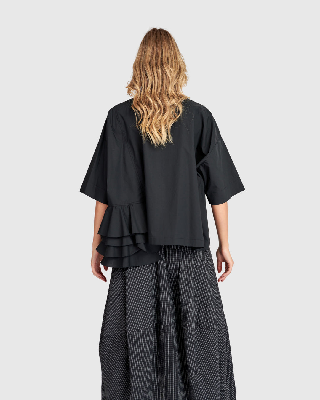 Urban Ruffled Match Top Black