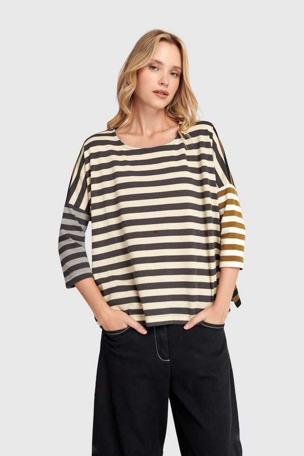3/4 Sleeve Top Stripes
