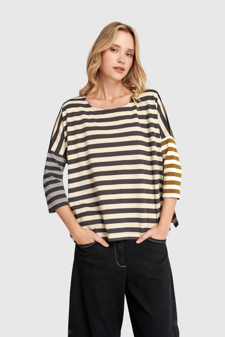 3/4 Sleeve Top Stripes