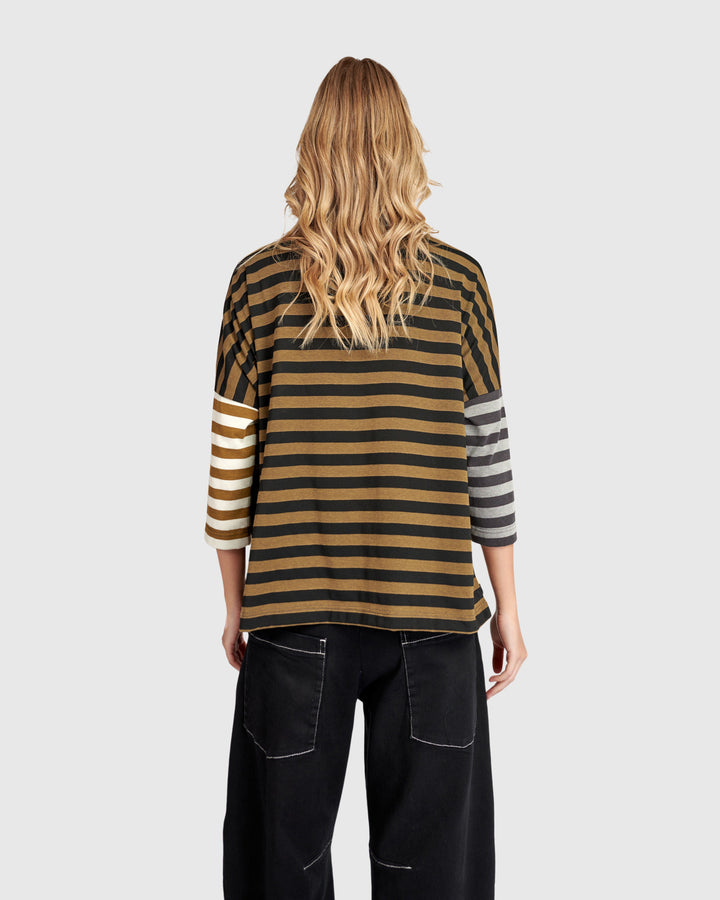 3/4 Sleeve Top Stripes
