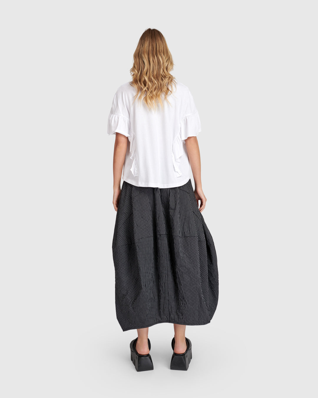 Urban Retro Ruffles Top White
