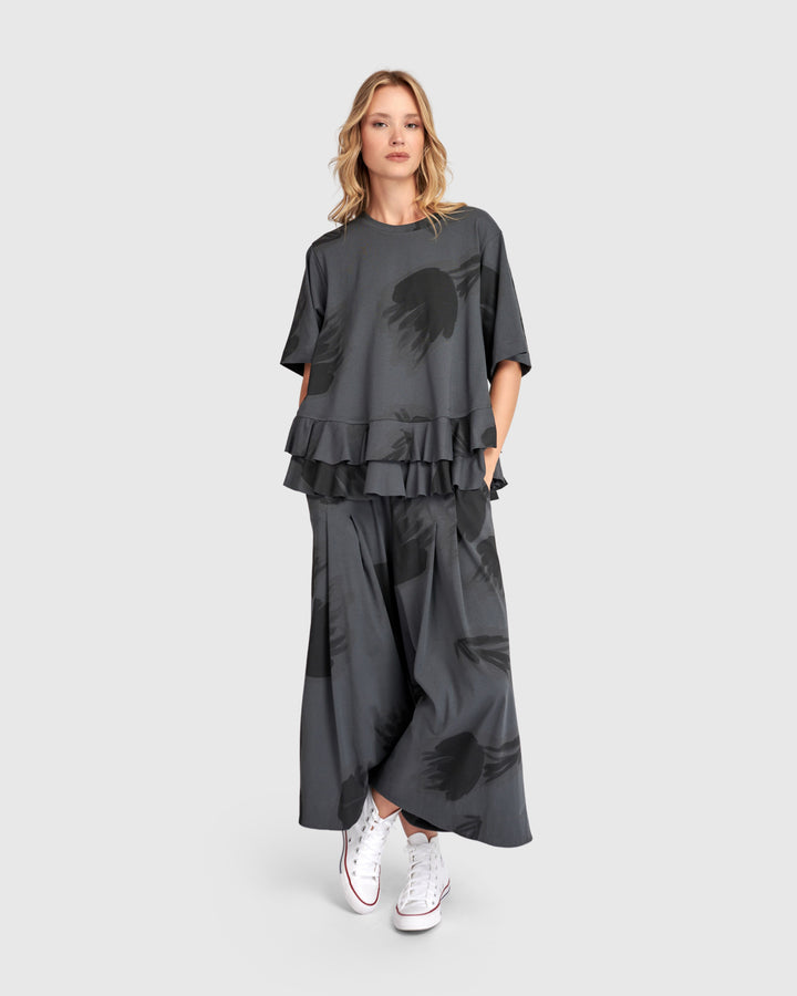 Urban Fleeting Ruffle Top Fog