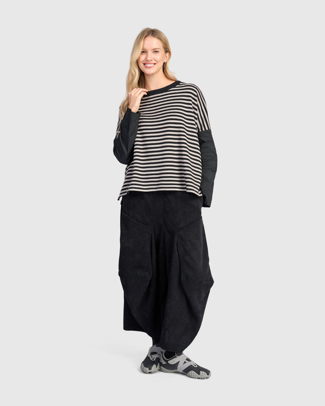 Color Block Sleeve Top Stripe
