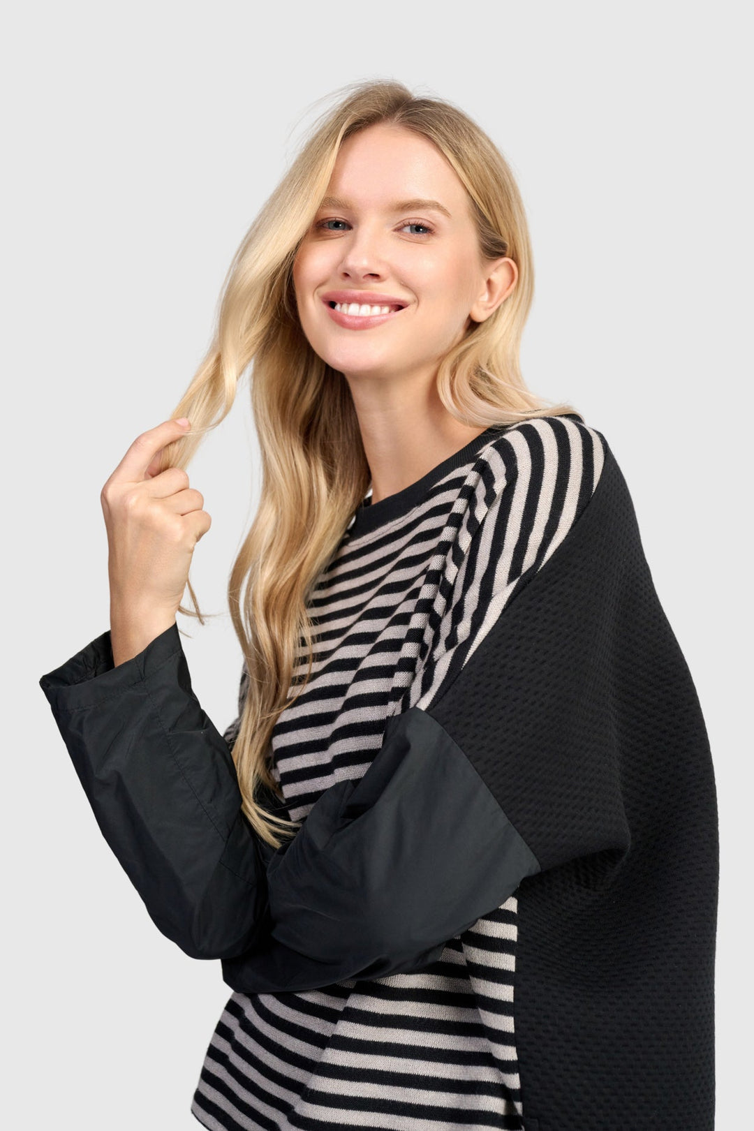 Color Block Sleeve Top Stripe