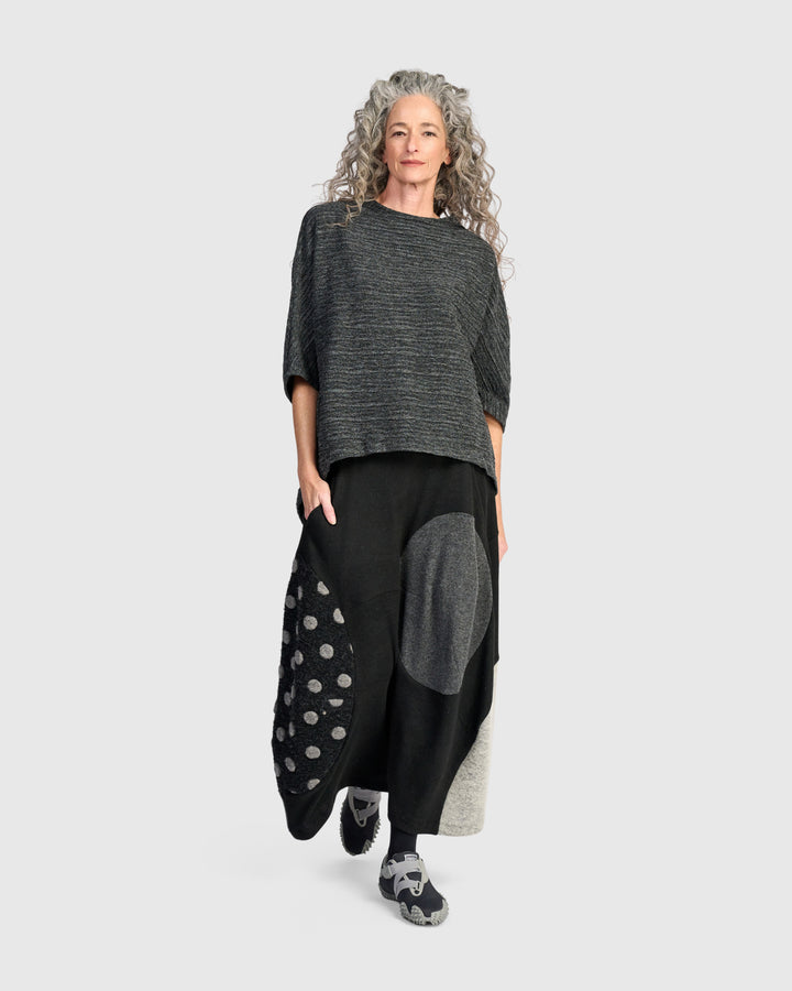 Elbow Sleeve Dolman Top Graphite