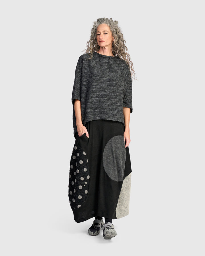 Elbow Sleeve Dolman Top Graphite